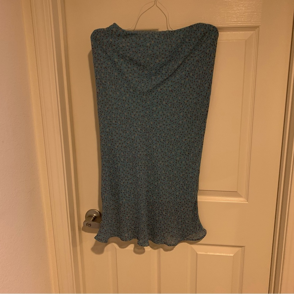 Forever 21 Teal Floral Maxi Skirt